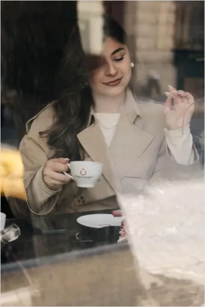Detail Woman Drinking Tea By Window Number 6
