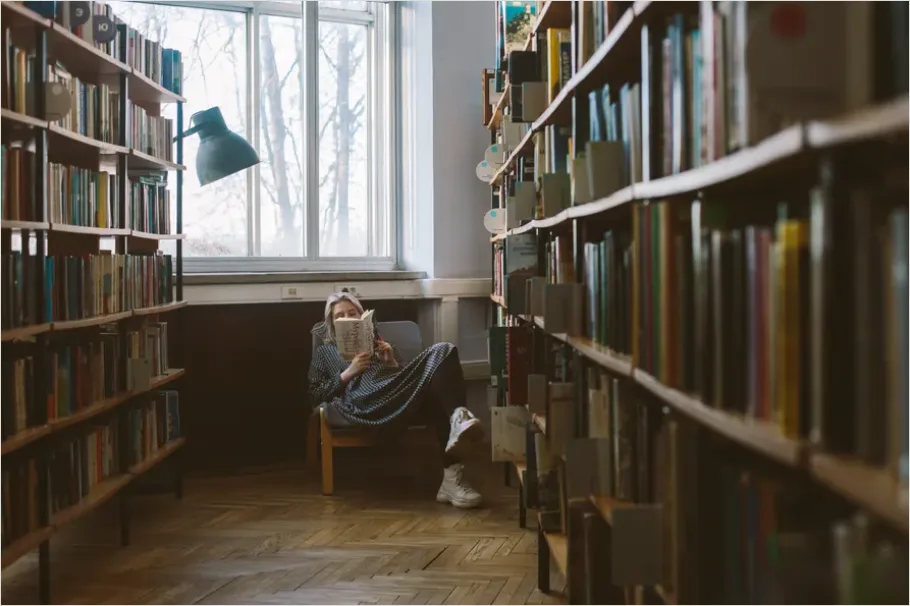 Detail Woman Reading Book Cozy Chair Number 3