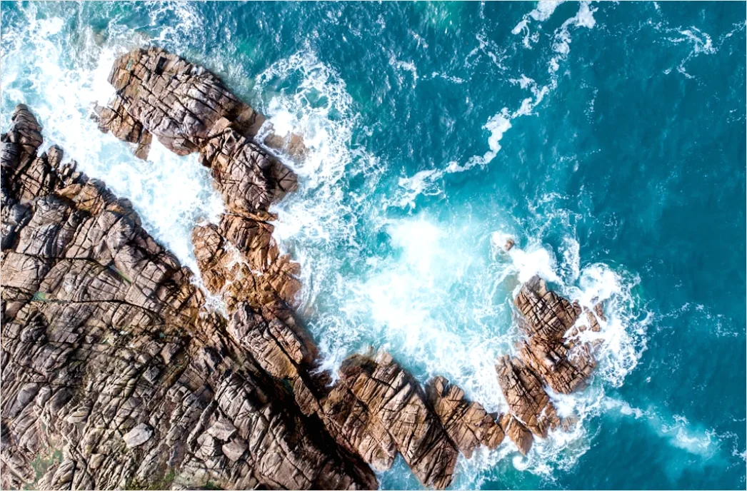 Detail Aerial Coastline Waves Number 17