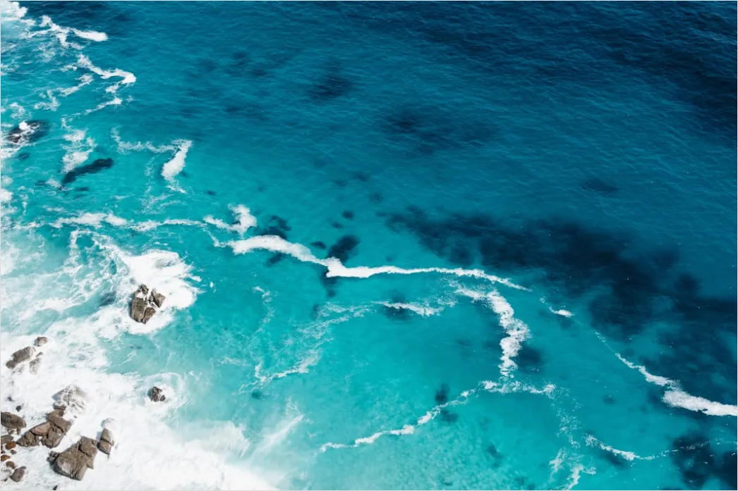 Detail Aerial Ocean Waves Pattern Number 2
