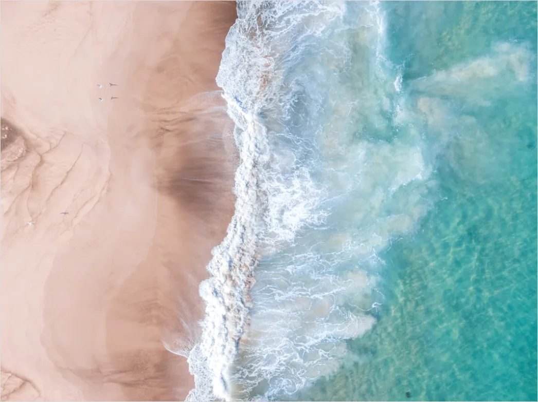 Detail Aerial Ocean Waves Pattern Number 12