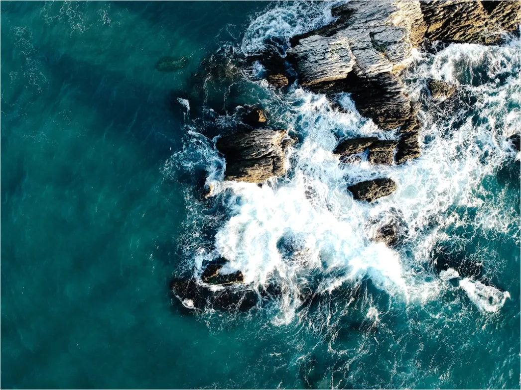 Detail Aerial Ocean Waves Pattern Number 17
