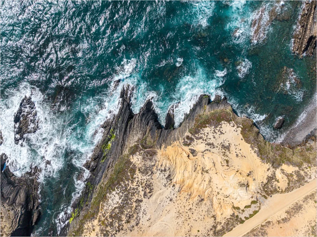 Detail Aerial Rocky Coast Number 11
