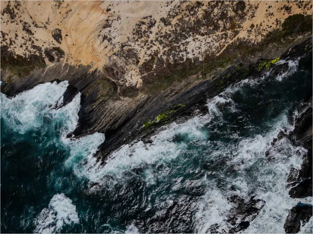 Detail Aerial Rocky Coast Number 15