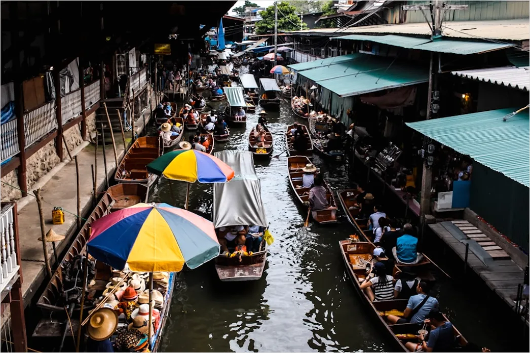 Bangkok Floating Market Boat Scene 1121