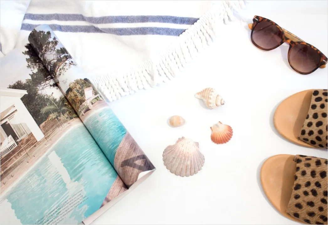Beach Bag Essentials Flat Lay 727c