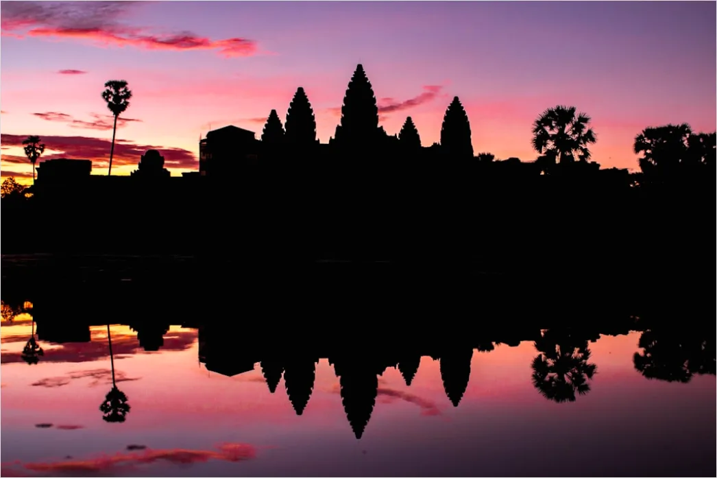 Cambodia Angkor Wat Sunrise Silhouette 7588