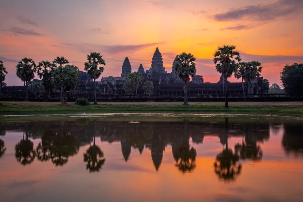 Detail Cambodia Angkor Wat Sunrise Silhouette Number 2
