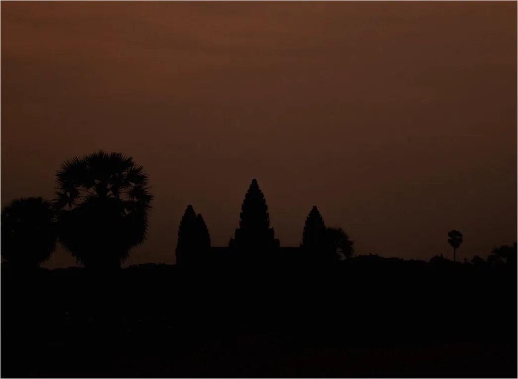 Detail Cambodia Angkor Wat Sunrise Silhouette Number 11
