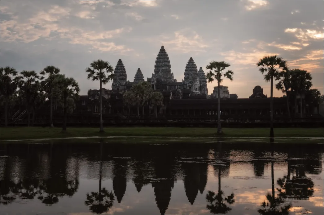 Detail Cambodia Angkor Wat Sunrise Silhouette Number 13