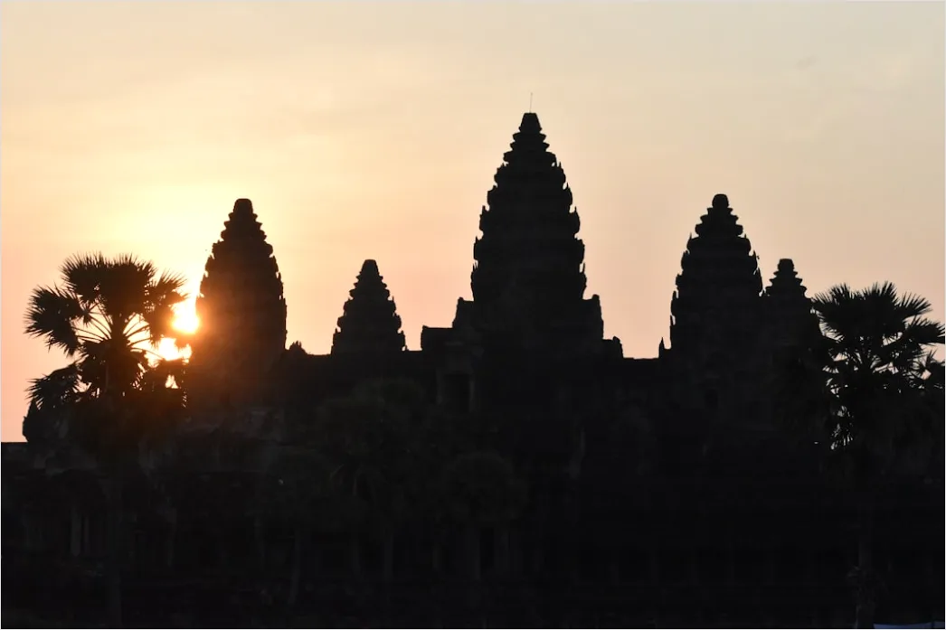 Detail Cambodia Angkor Wat Sunrise Silhouette Number 14