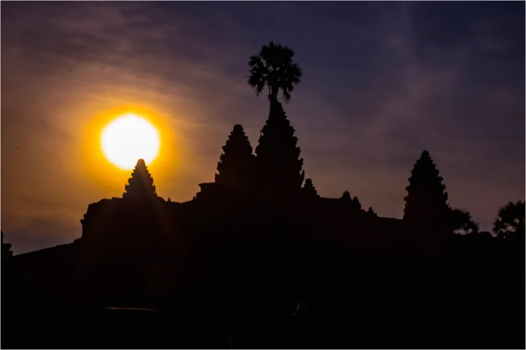 Detail Cambodia Angkor Wat Sunrise Silhouette Number 16