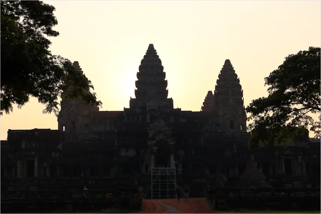Detail Cambodia Angkor Wat Sunrise Silhouette Number 6
