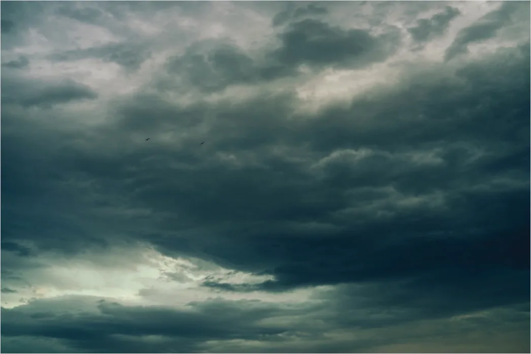 Detail Dark Tropical Clouds Before Storm Number 13