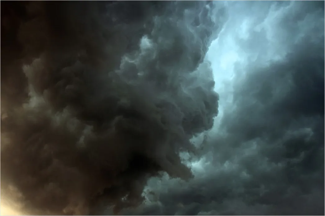 Detail Dark Tropical Clouds Before Storm Number 10