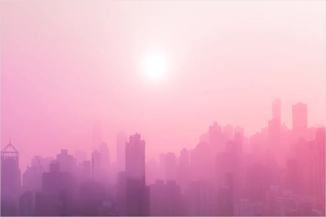 Dense Fog City Skyline Silhouette 8037