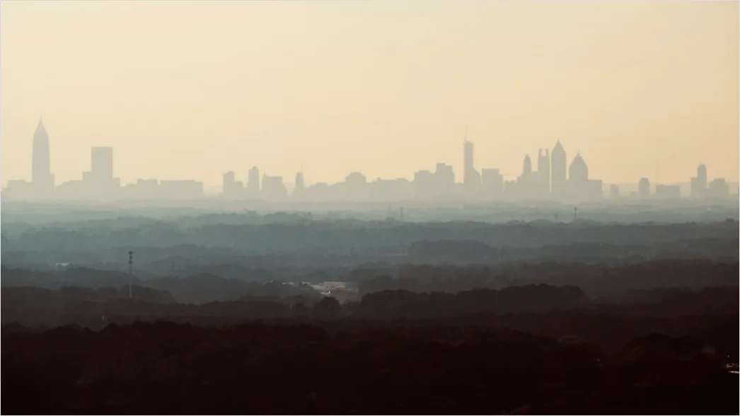 Detail Dense Fog City Skyline Silhouette Number 18