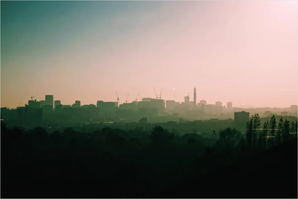 Detail Dense Fog City Skyline Silhouette Number 20
