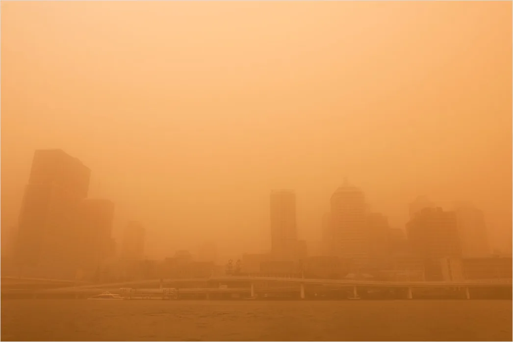 Detail Dense Fog City Skyline Silhouette Number 5