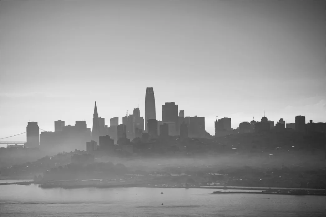 Detail Dense Fog City Skyline Silhouette Number 9