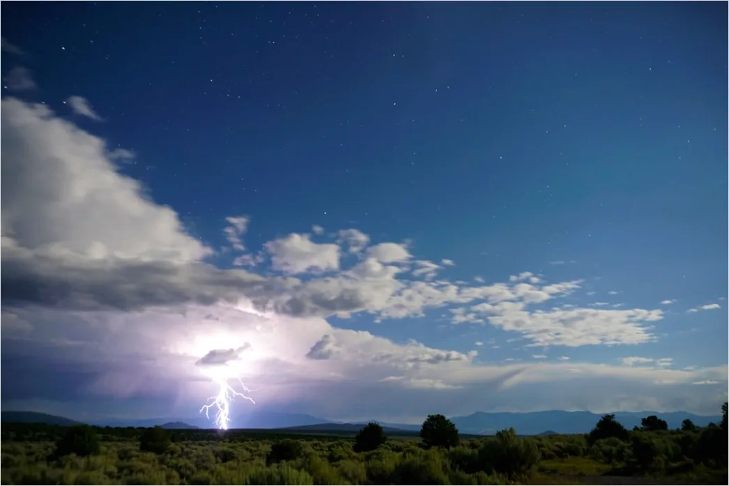 Detail Distant Lightning Behind Mountains Night Number 11