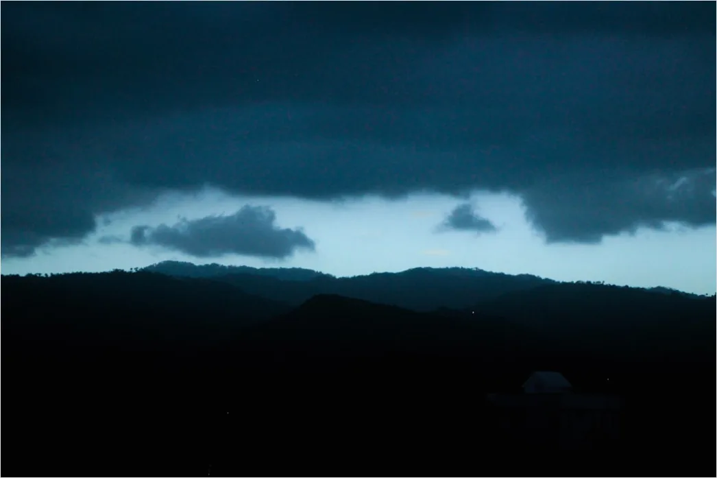 Detail Distant Lightning Behind Mountains Night Number 15