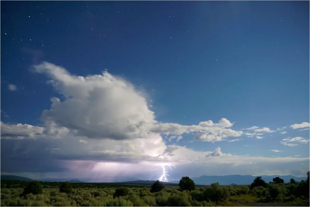 Detail Distant Lightning Behind Mountains Night Number 18