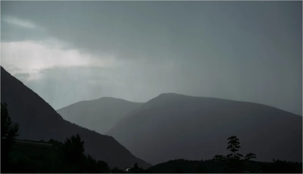 Detail Distant Lightning Behind Mountains Night Number 8