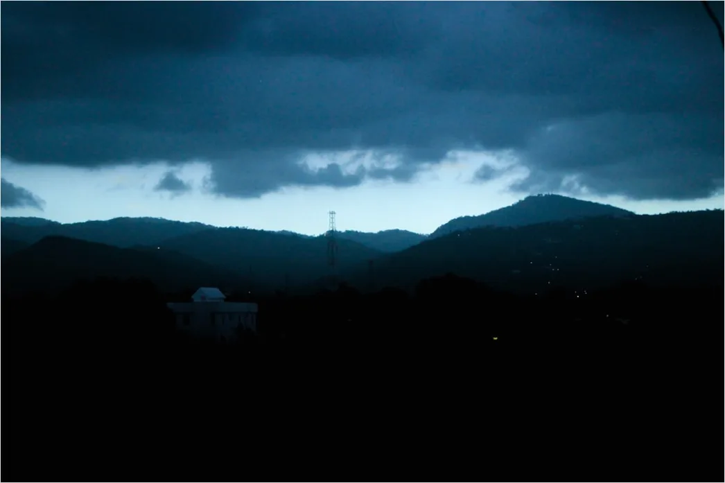 Detail Distant Lightning Behind Mountains Night Number 10