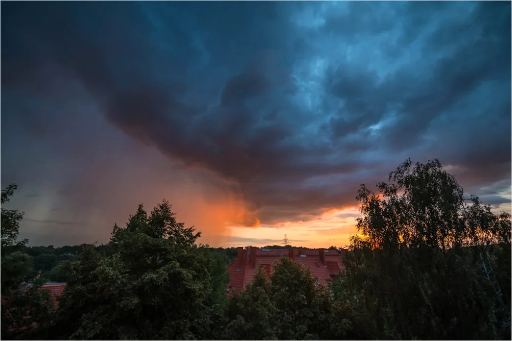 Detail Dramatic Sunrise After Storm Clouds Number 4