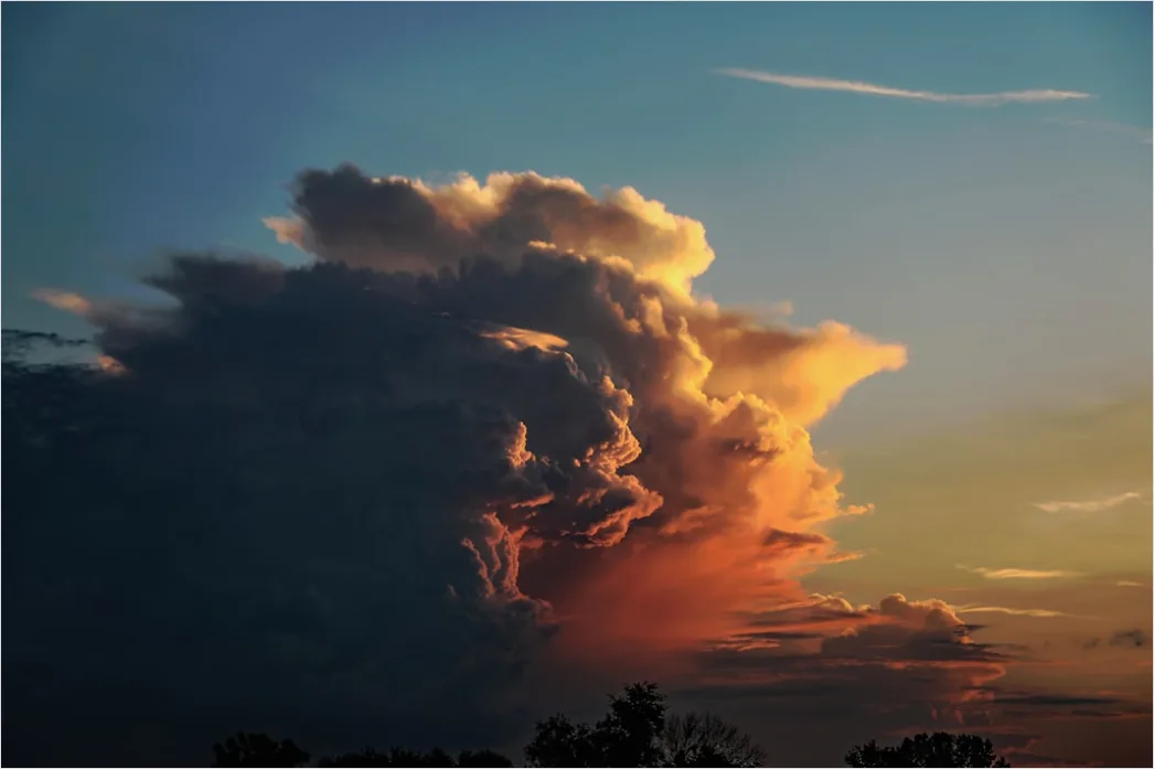 Detail Dramatic Sunrise After Storm Clouds Number 6