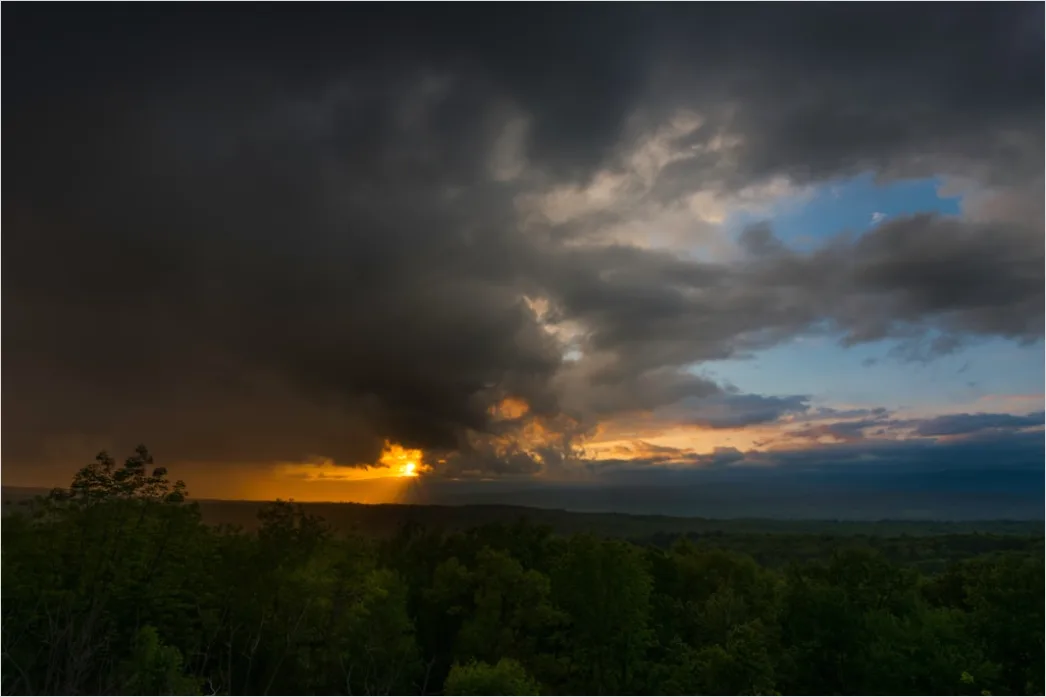 Detail Dramatic Sunrise After Storm Clouds Number 9