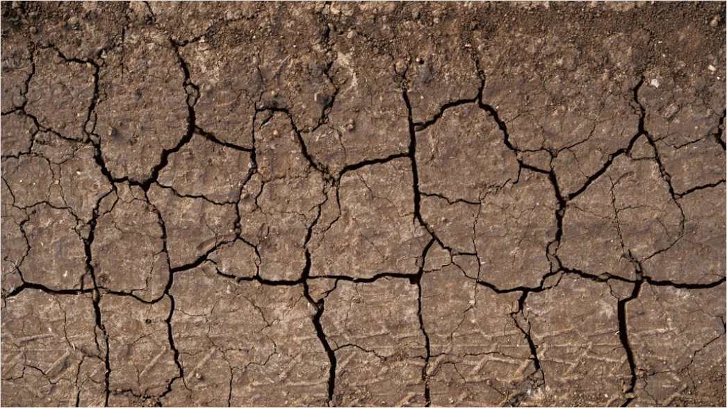 Detail Dry Cracked Mud Aerial Pattern Number 13