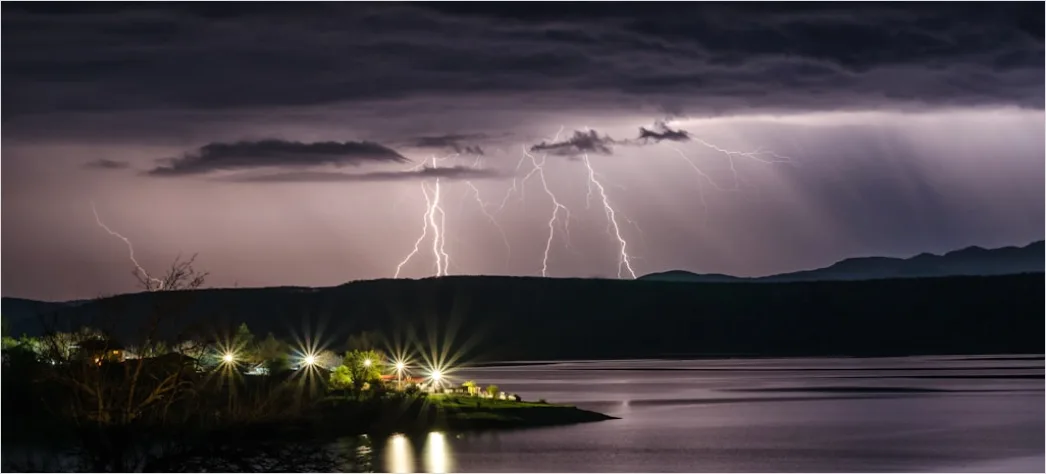 Detail Electric Storm Over Lake Reflections Number 2