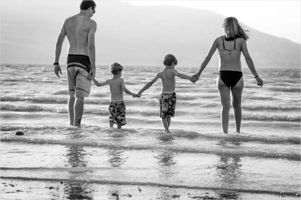 Detail Family Vacation Beach Walking Candid Number 4