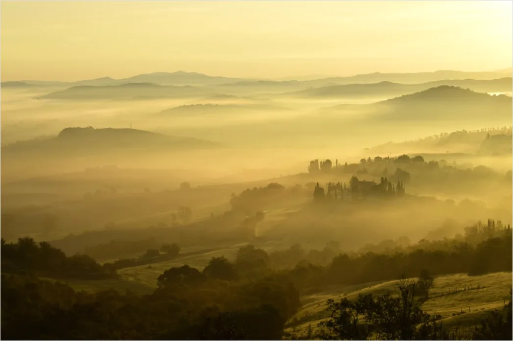 Detail Fog Rolling Over Hills Dawn Number 2