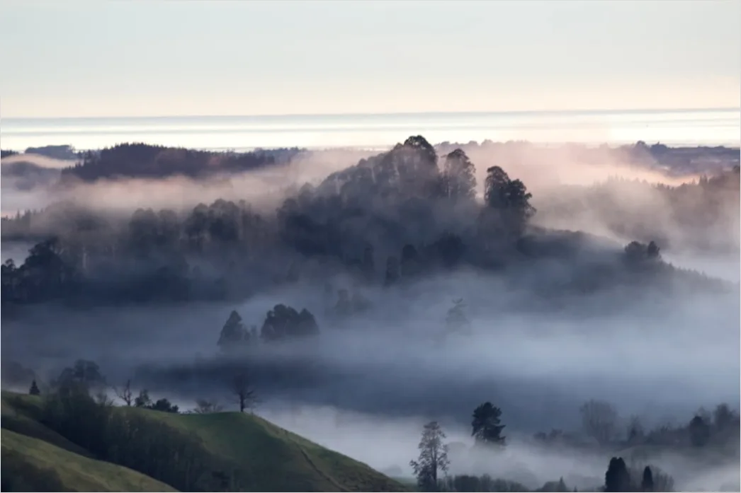 Detail Fog Rolling Over Hills Dawn Number 11