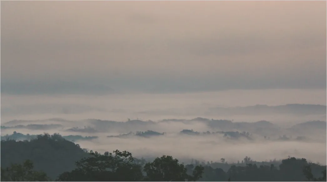 Detail Fog Rolling Over Hills Dawn Number 14