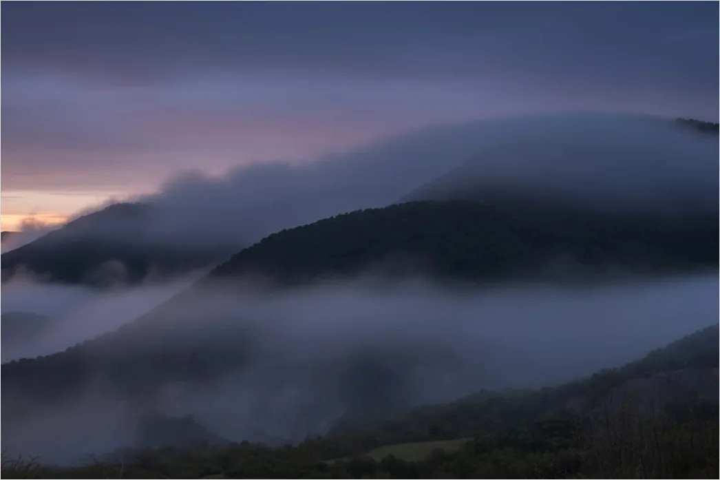 Detail Fog Rolling Over Hills Dawn Number 16