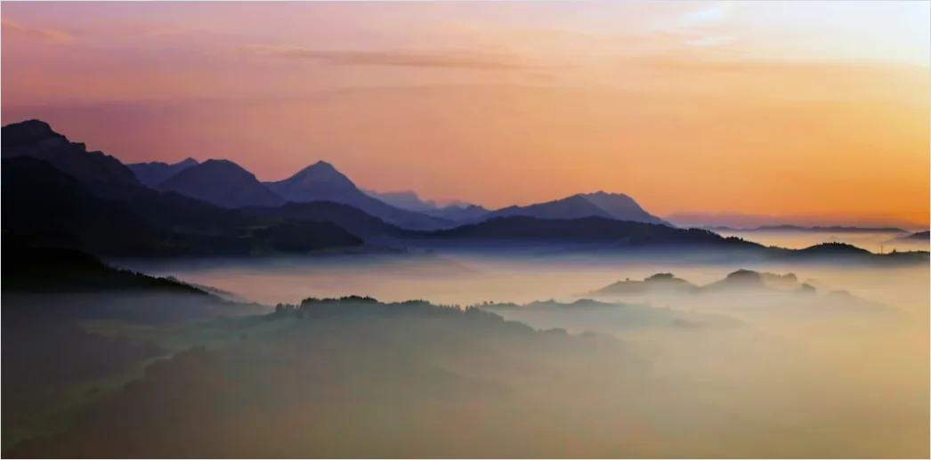 Detail Fog Rolling Over Hills Dawn Number 3