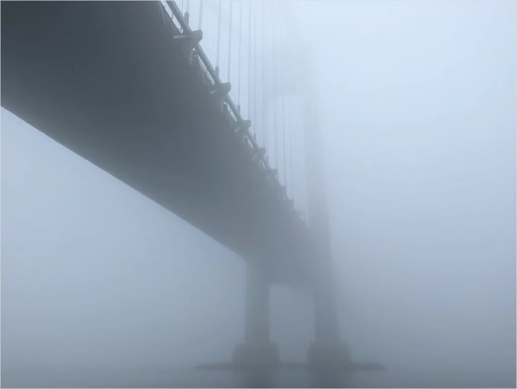 Detail Foggy Bridge Disappearing Perspective View Number 2