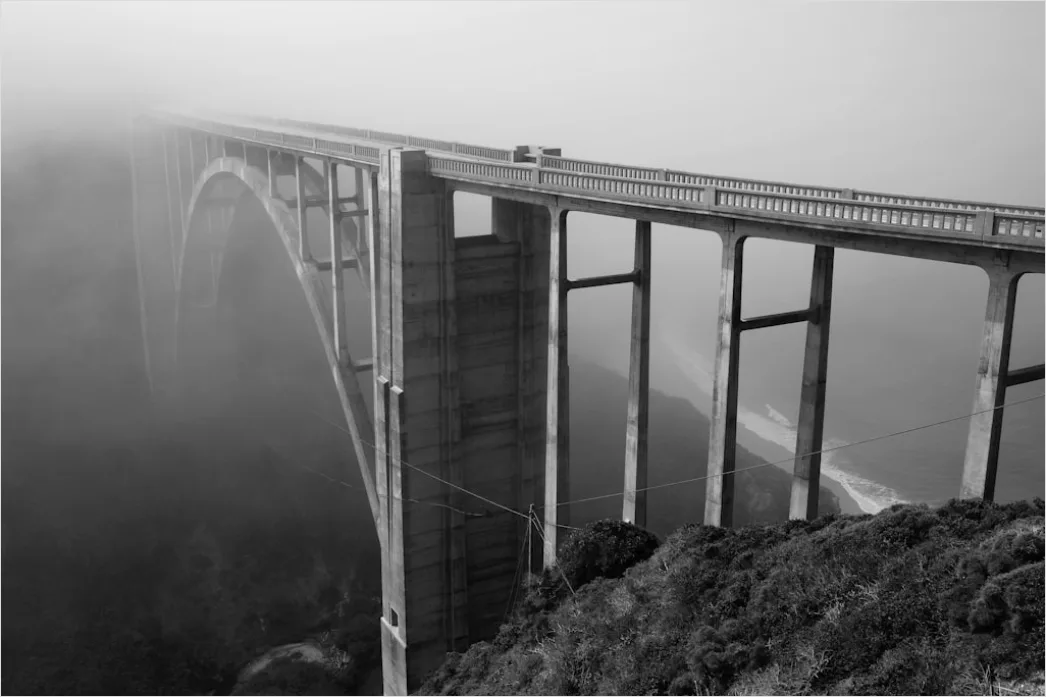 Detail Foggy Bridge Disappearing Perspective View Number 11