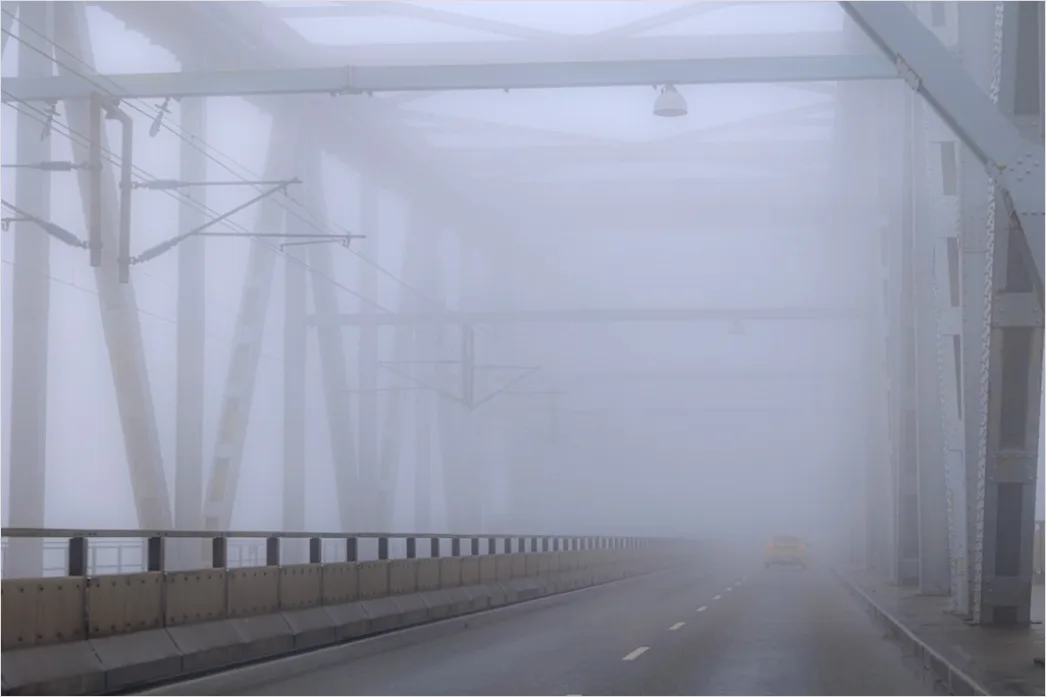 Detail Foggy Bridge Disappearing Perspective View Number 12
