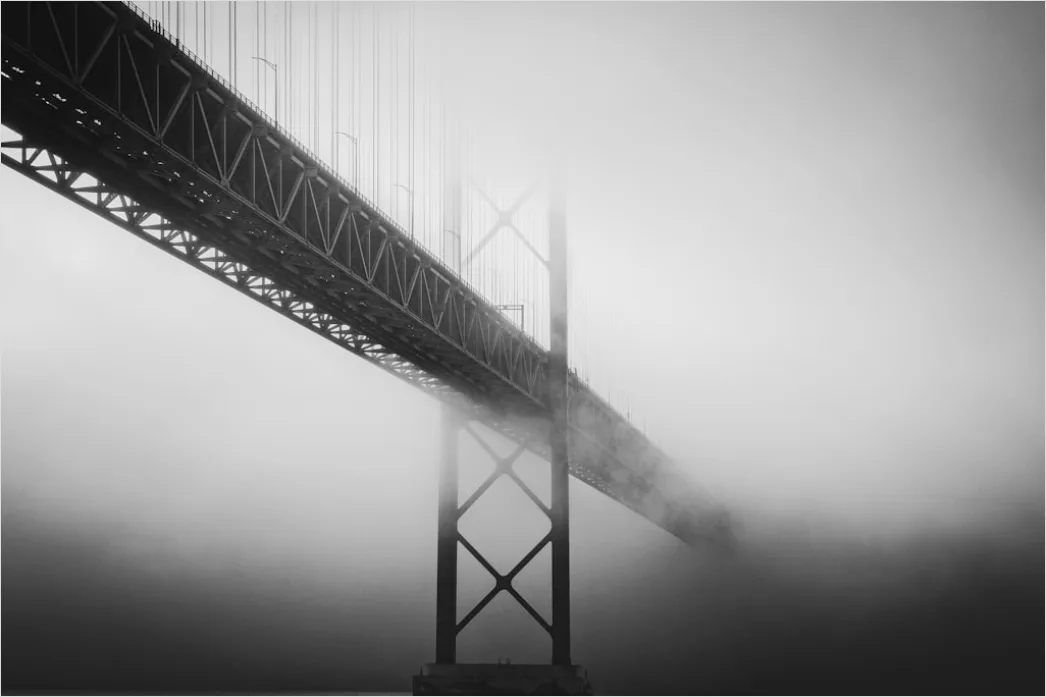 Detail Foggy Bridge Disappearing Perspective View Number 13