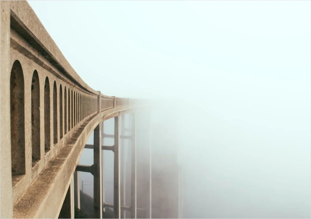 Detail Foggy Bridge Disappearing Perspective View Number 3