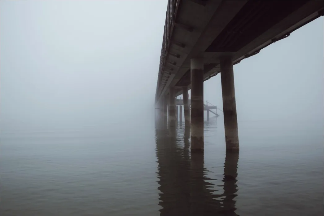 Detail Foggy Bridge Disappearing Perspective View Number 4