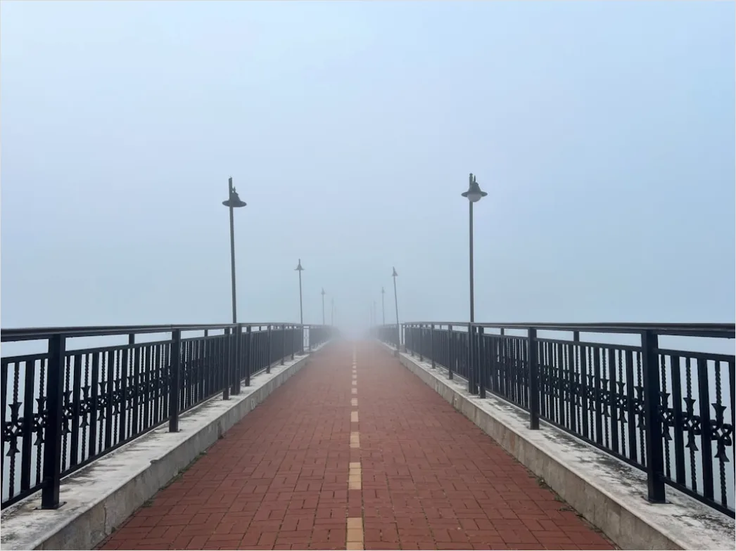 Detail Foggy Bridge Disappearing Perspective View Number 9