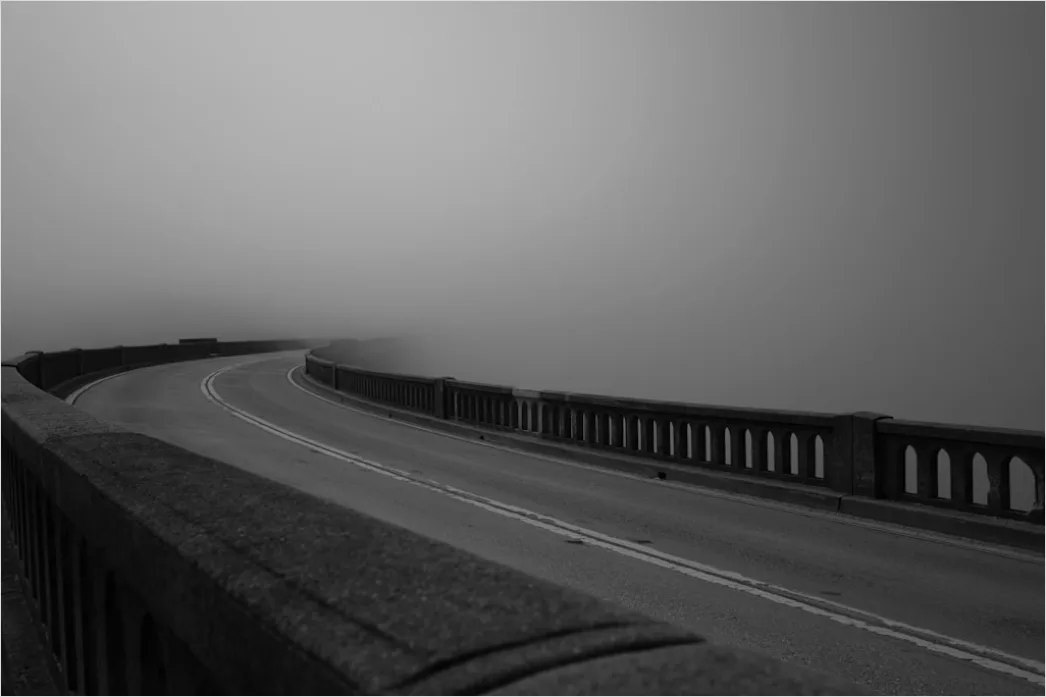 Detail Foggy Bridge Disappearing Perspective View Number 10