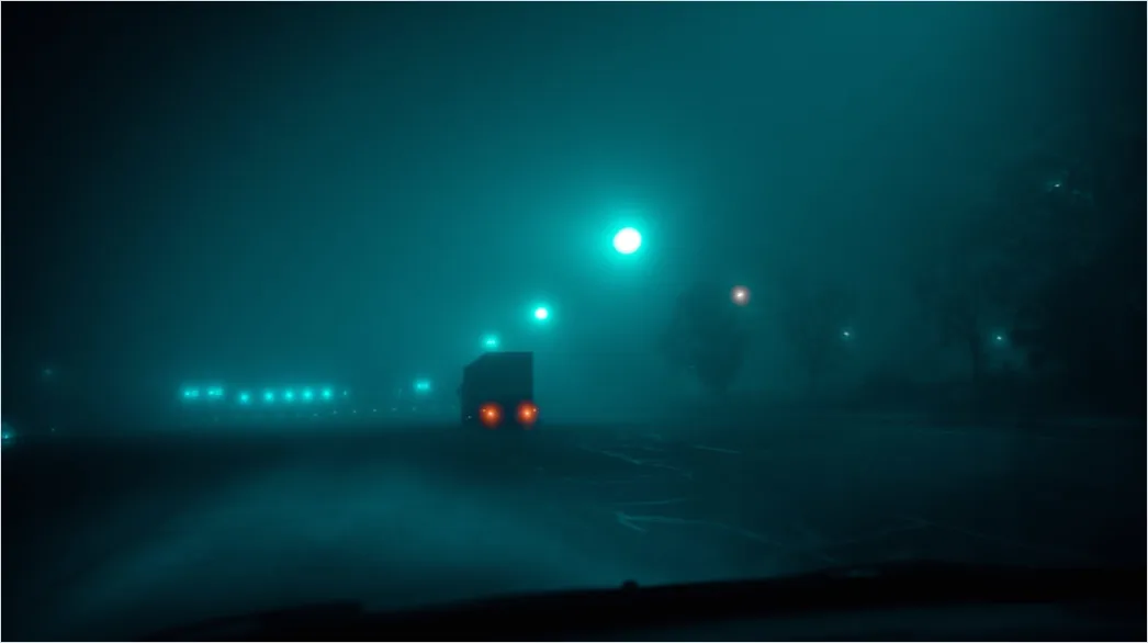 Detail Foggy Road Headlights Low Visibility Number 11