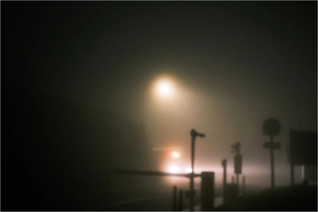 Detail Foggy Road Headlights Low Visibility Number 13